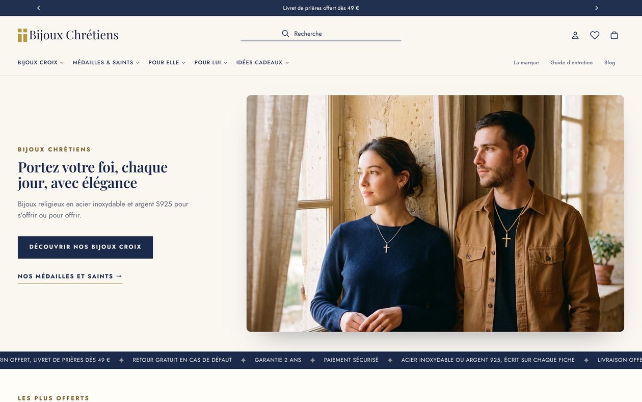 Bijoux Chrétiens, Boutique en ligne · Shopify