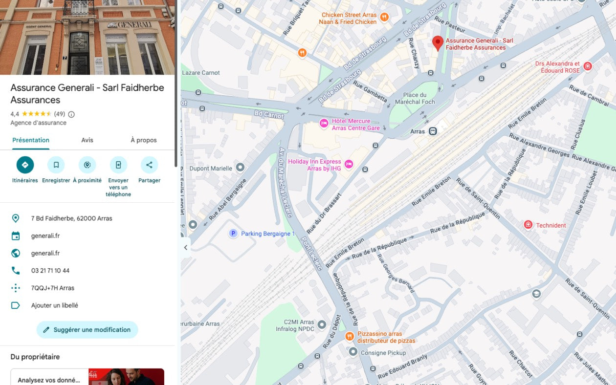 Faidherbe Assurances, Agence d'assurance · Arras · Fiche Google