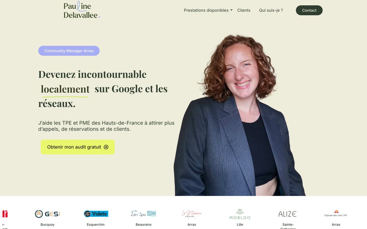 Pauline Delavallée, Site de freelance · WordPress